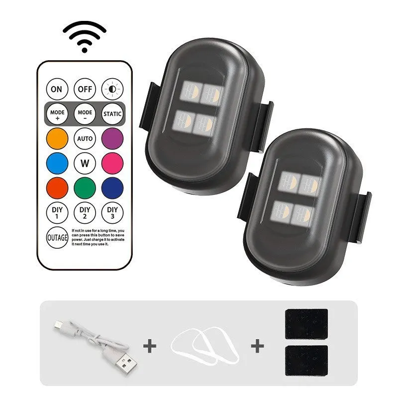 Motorcycle LED warning light with wireless remote control, ABS housing, universal fit for most bikes