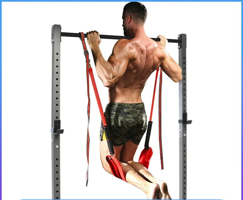 Pull-up assisted hanging trainer with EVA pedal, elastic rope, 350mm foot, 150kg capacity