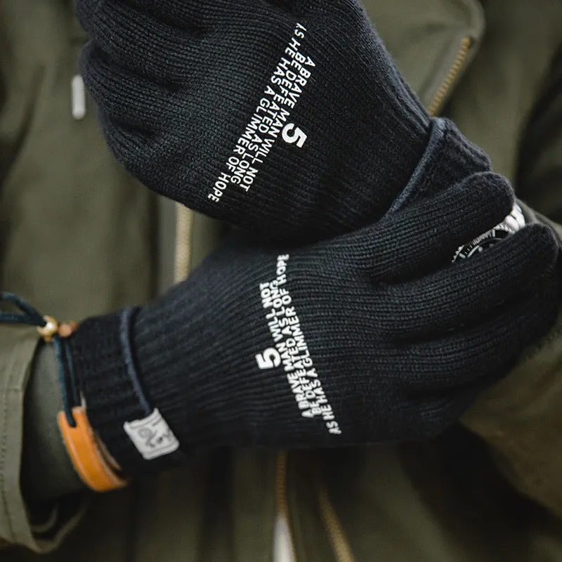 Men's winter cycling gloves in polyester free size black and green for outdoor biking