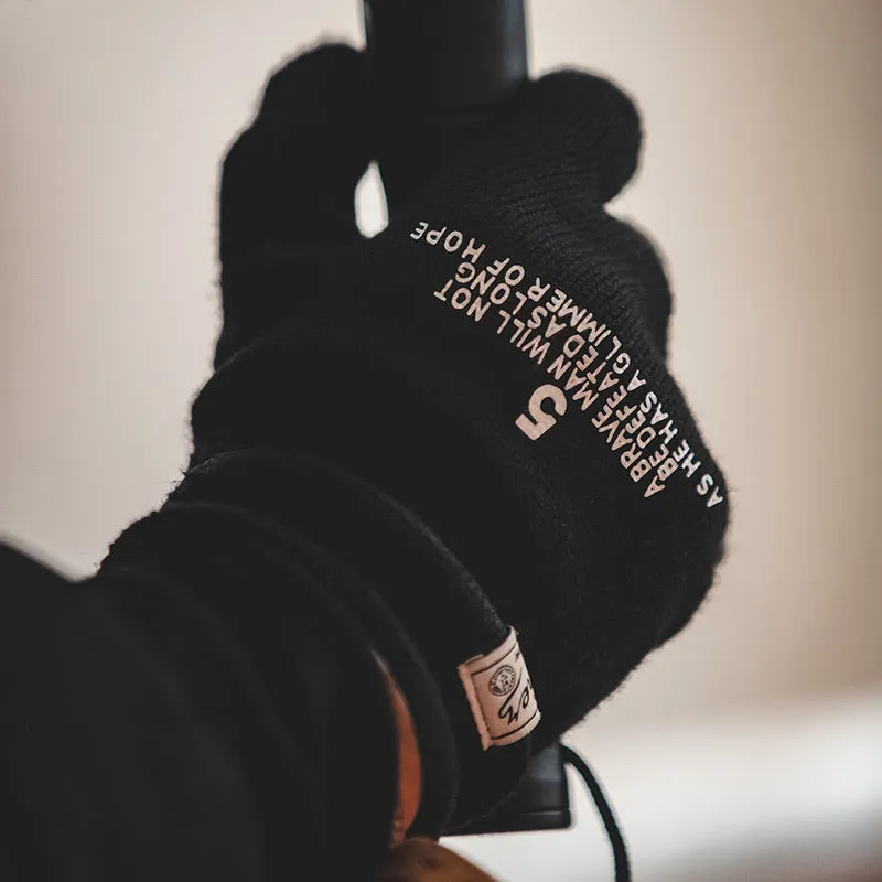 Men's winter cycling gloves in polyester free size black and green for outdoor biking