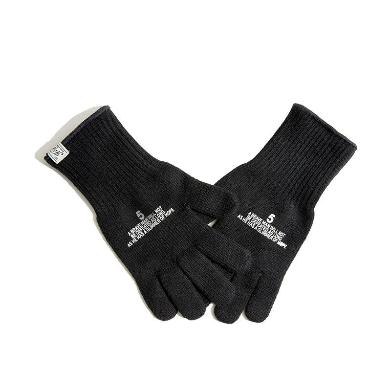 Men's winter cycling gloves in polyester free size black and green for outdoor biking