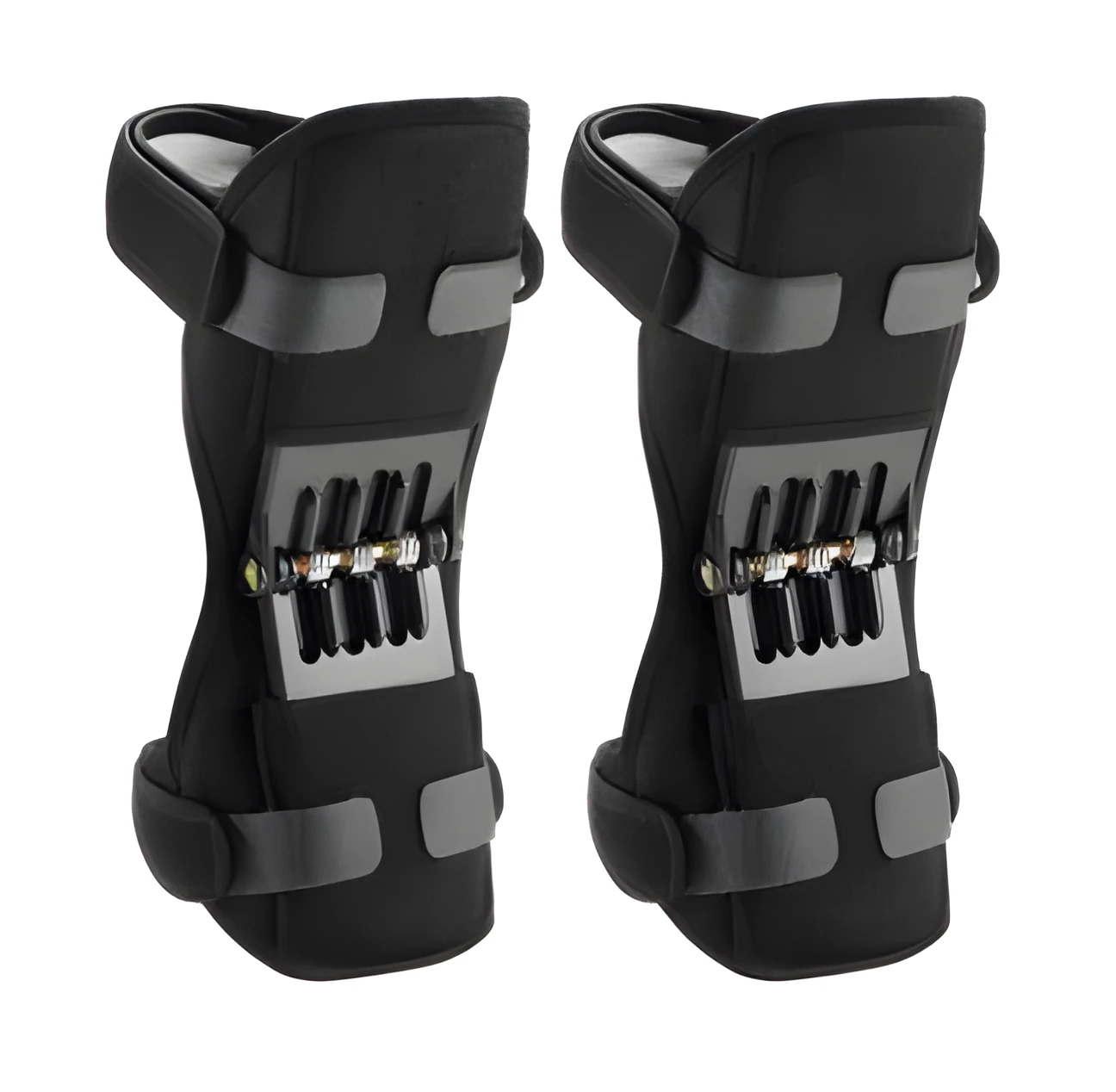 Adjustable leg strengthener with carbon steel spring and Velcro straps for knee strength training