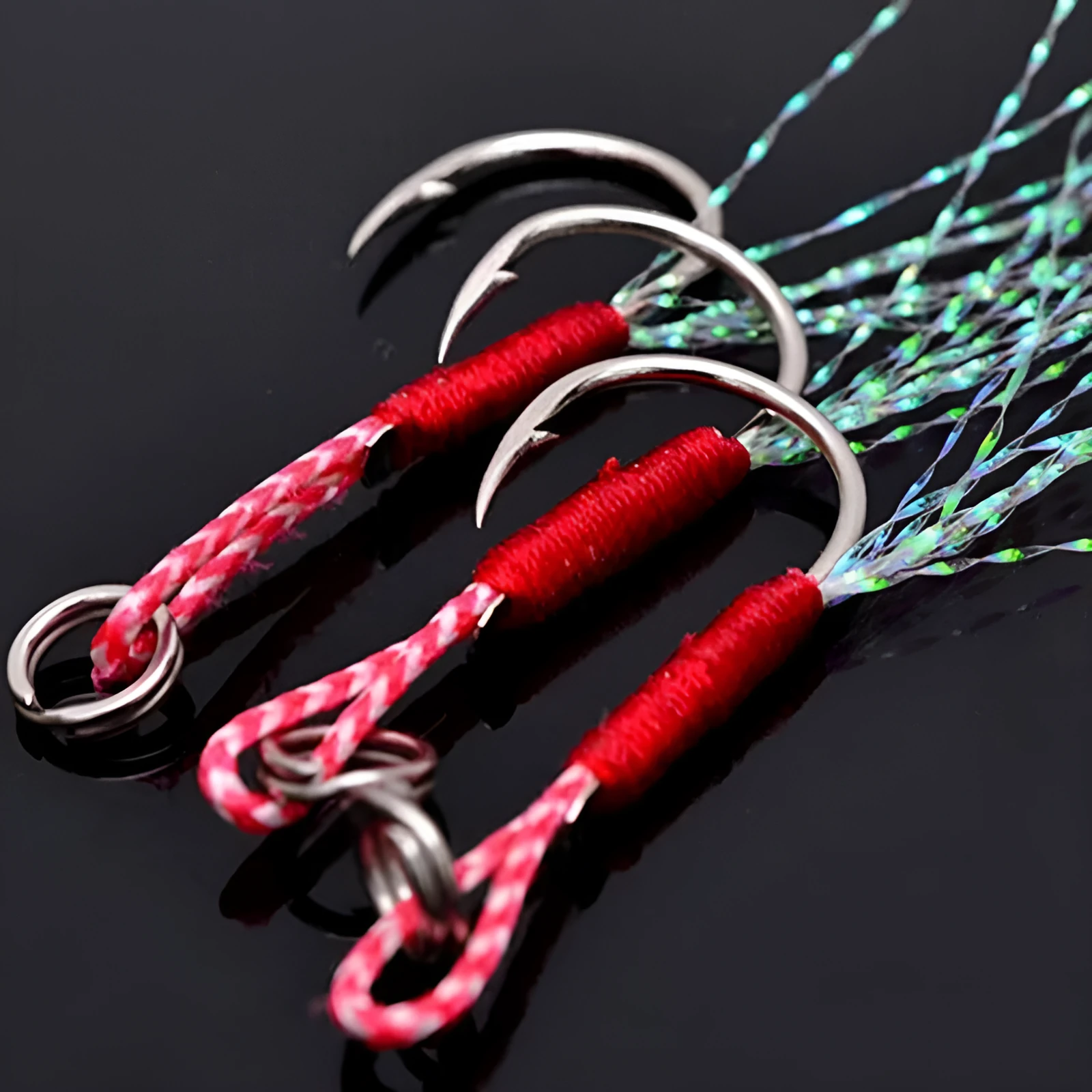 Six bright wire iron plate single fishing hooks in sizes No. 9, 10, 11, 12, 13, and 14 for boat and sea fishing.