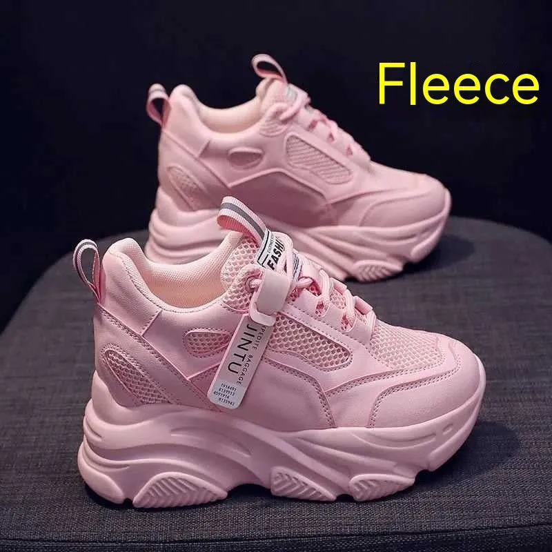 Women's platform casual shoes with mesh upper, hollow-out design, and toe holder style
