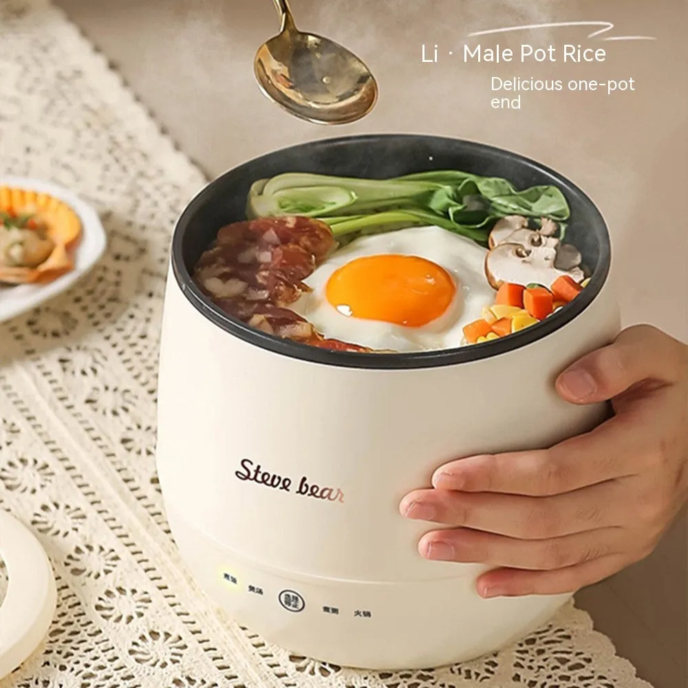 Mini rice cooker 1.8L non-stick liner beige colour with steamer