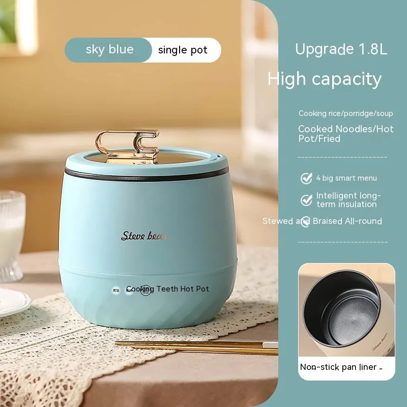 Mini rice cooker 1.8L non-stick liner beige colour with steamer