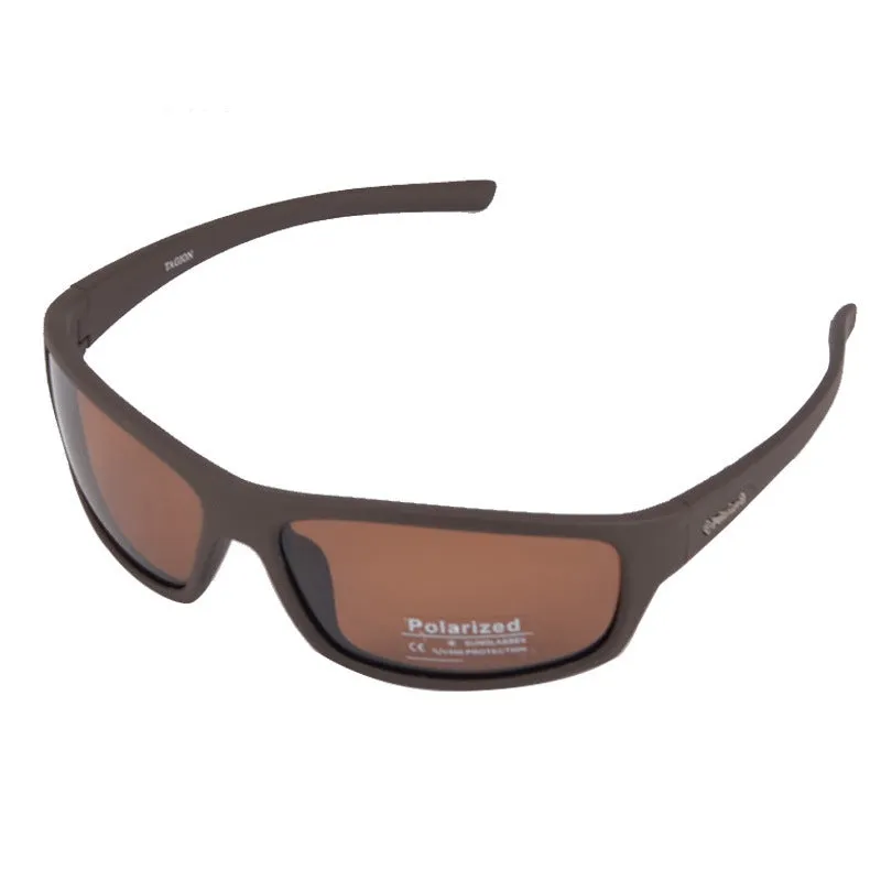 Polarized sunglasses for men and women with PC lens in bright black and gray finish