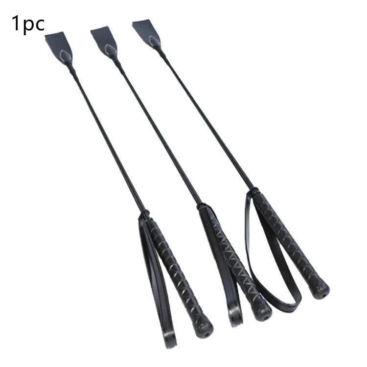Short low carbon steel rider whip for obstacle training on white background