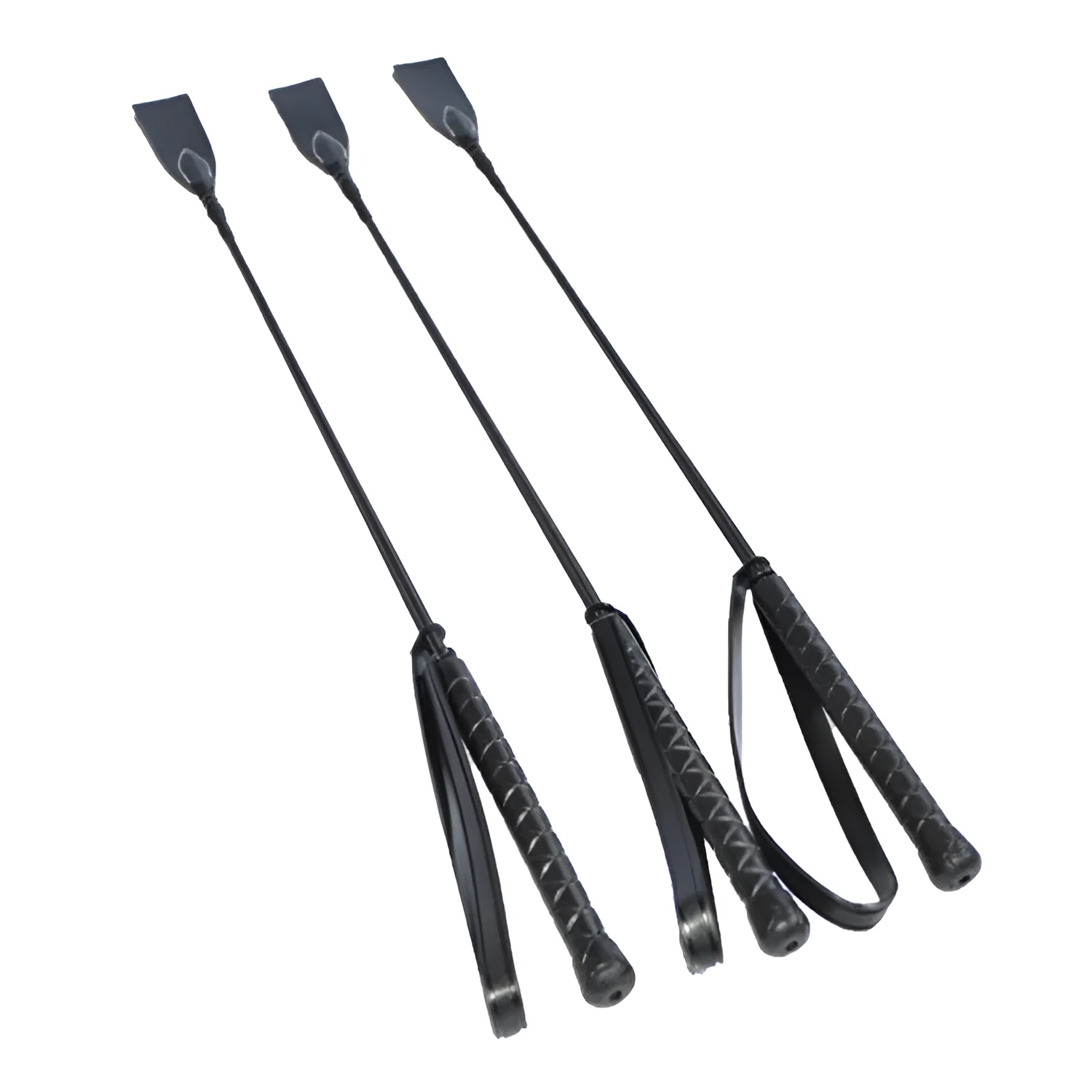 Short low carbon steel rider whip for obstacle training on white background