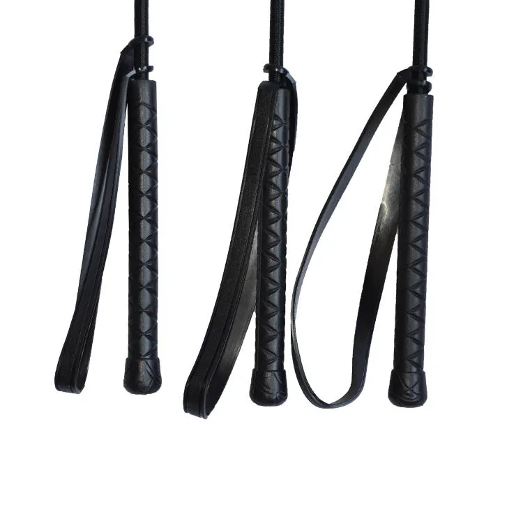 Short low carbon steel rider whip for obstacle training on white background
