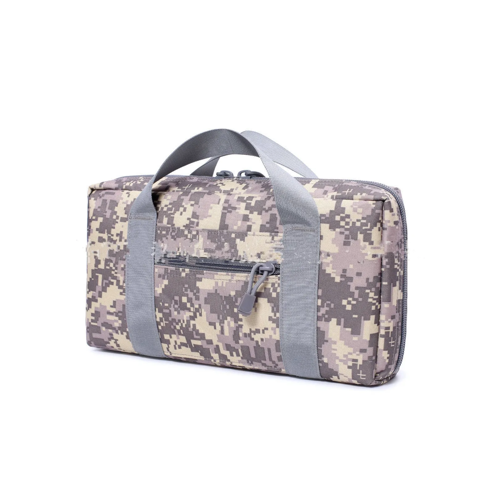 Tactical gun bag in Khaki colour with thick webbing and 15-inch size for pistol storage
