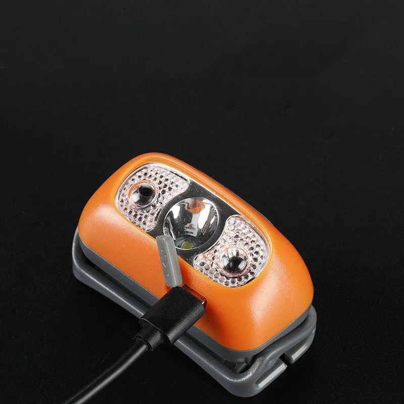 Multifunctional head-mounted night fishing light in Black with hand-press mechanism and 5W LED