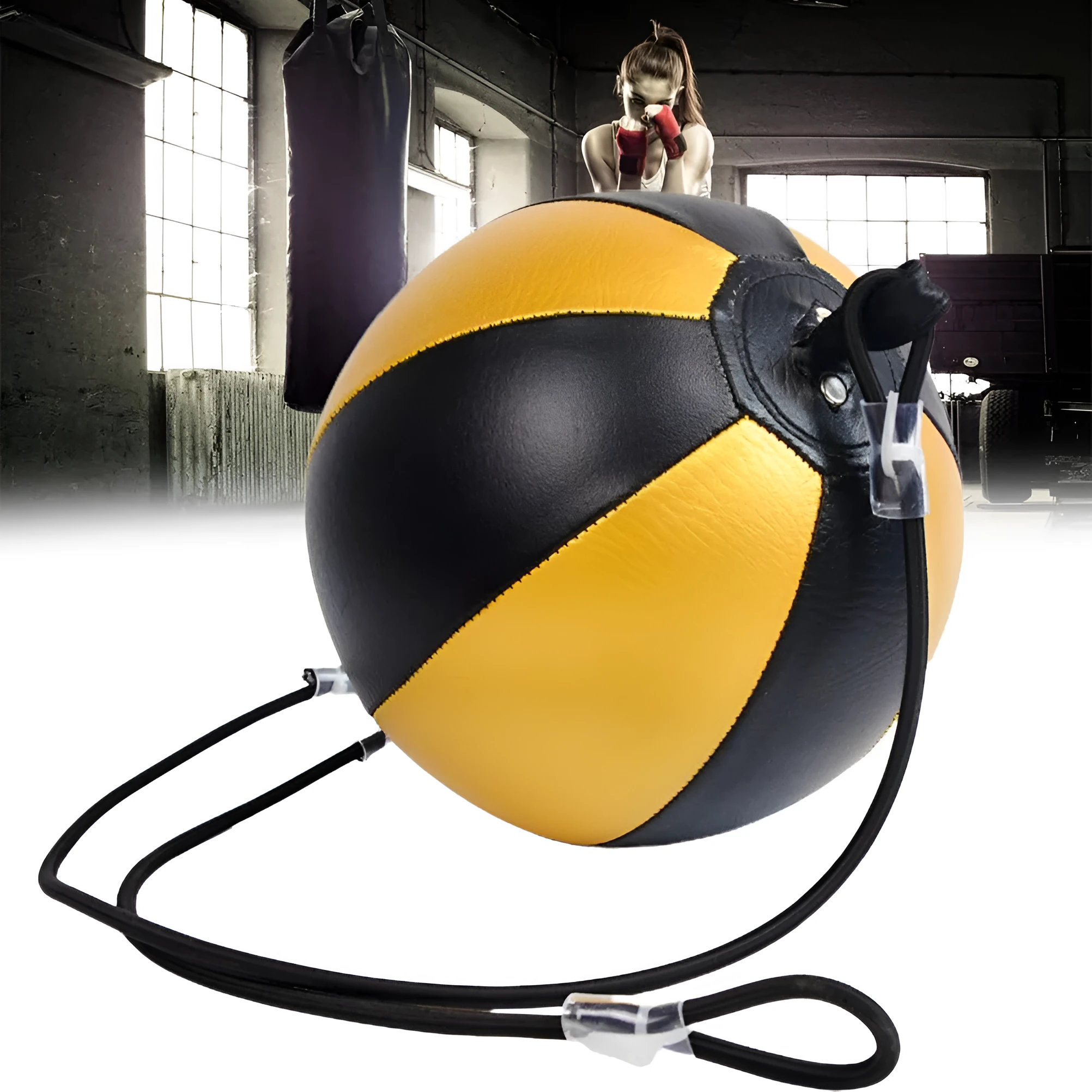 Home hanging pear shape boxing training equipment speed ball with 20cm diameter in black