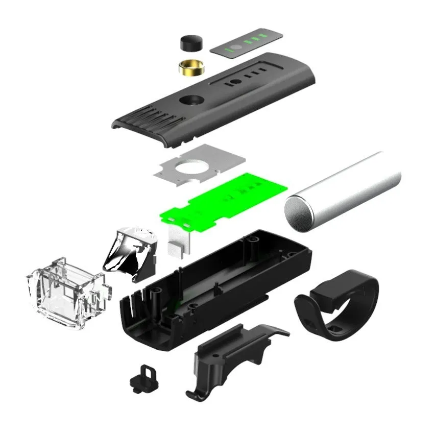 Black LED night bike lights set with front and rear lamps and USB charging cable