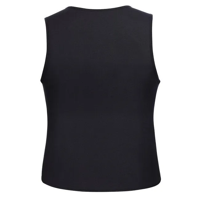 Black fitness sports sweat zipper vest with full front zipper, suitable for gym training in sizes S to 4XL