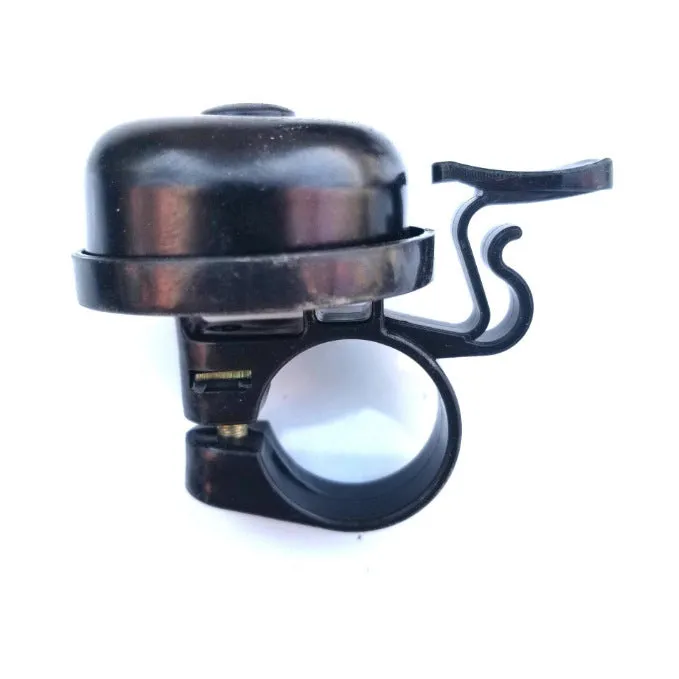 Metal mountain bike hand bell with 31.8mm clamp in silver finish