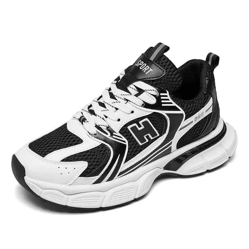 Men's mesh casual running shoes in three colour options with injection moulded plastic soles