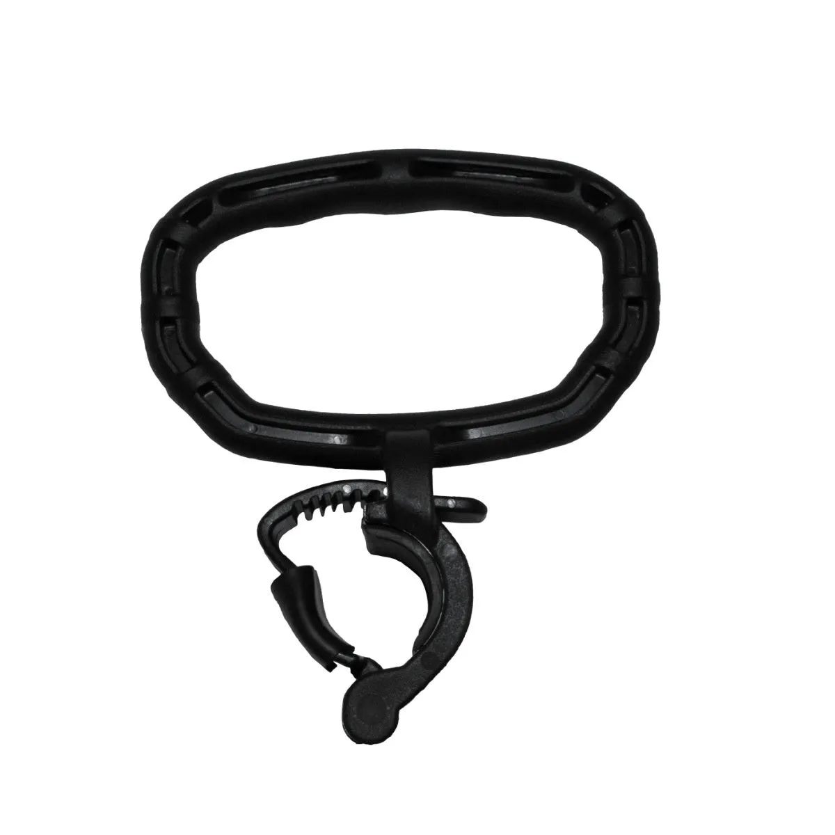 Adjustable kettlebell handle in black PP material, 21x19cm, 130g, for fitness body shaping