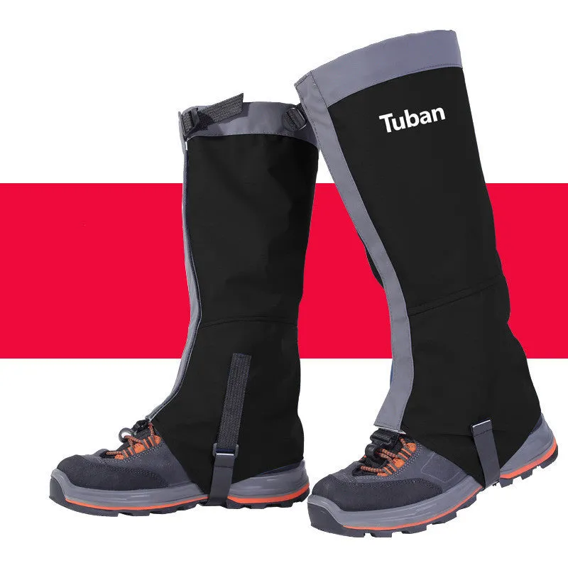 Outdoor snow kneepad made of 420D nylon fabric in black with 3D draping design