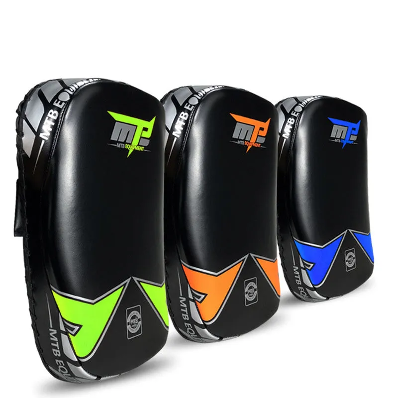 MTB microfiber leather foot target in black orange for taekwondo Sanda Muay Thai boxing training