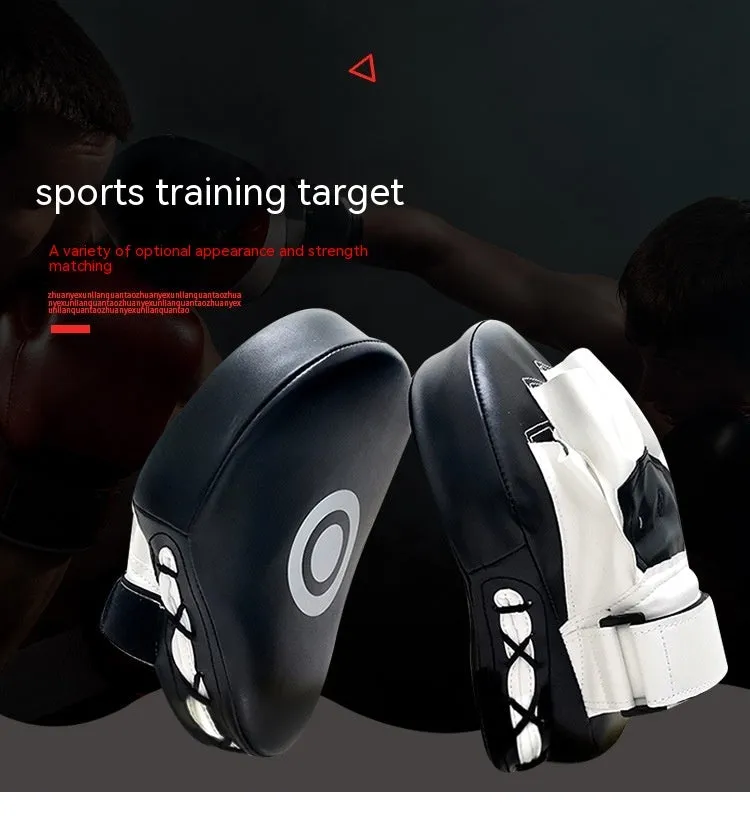Black and white vertical boxing target pad, 24x20x5cm, PU material for martial arts striking practice.
