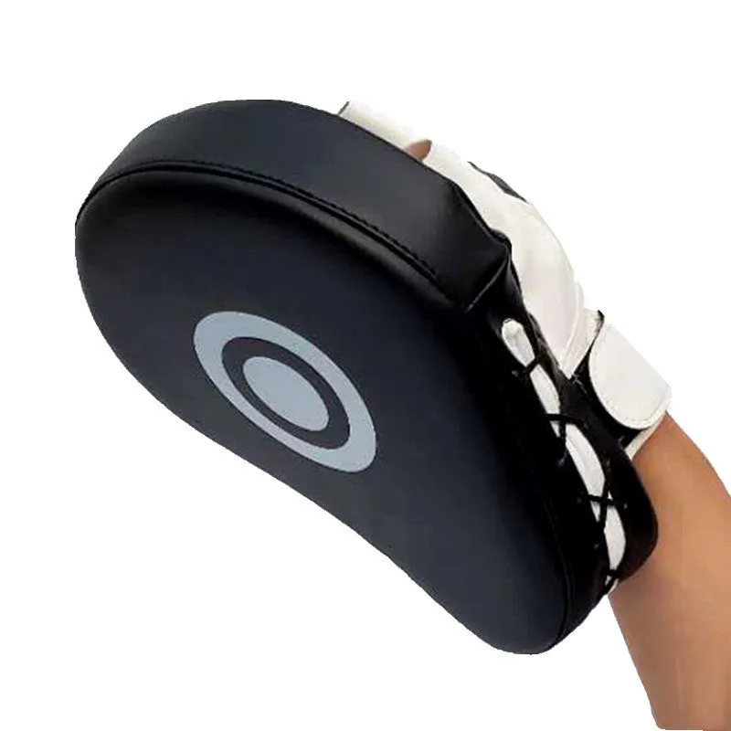 Black and white vertical boxing target pad, 24x20x5cm, PU material for martial arts striking practice.