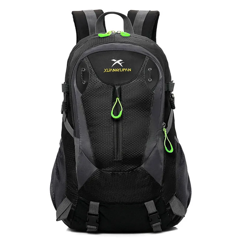 Outdoor climbing bag nylon rucksack with internal computer compartment 31x18x52cm in Black