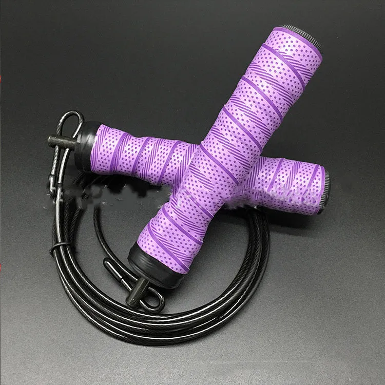 PROCIRCLE foam skipping rope with bearing mechanism, 160g weight block, black handle, on grey background