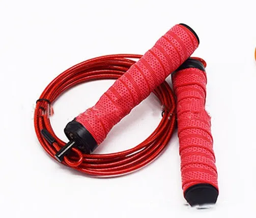PROCIRCLE foam skipping rope with bearing mechanism, 160g weight block, black handle, on grey background