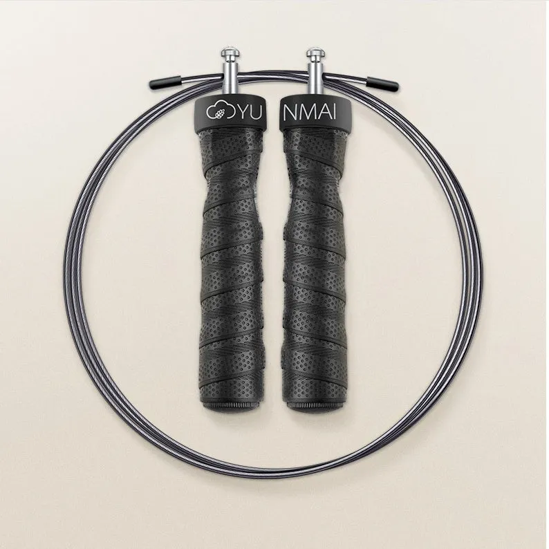 PROCIRCLE foam skipping rope with bearing mechanism, 160g weight block, black handle, on grey background