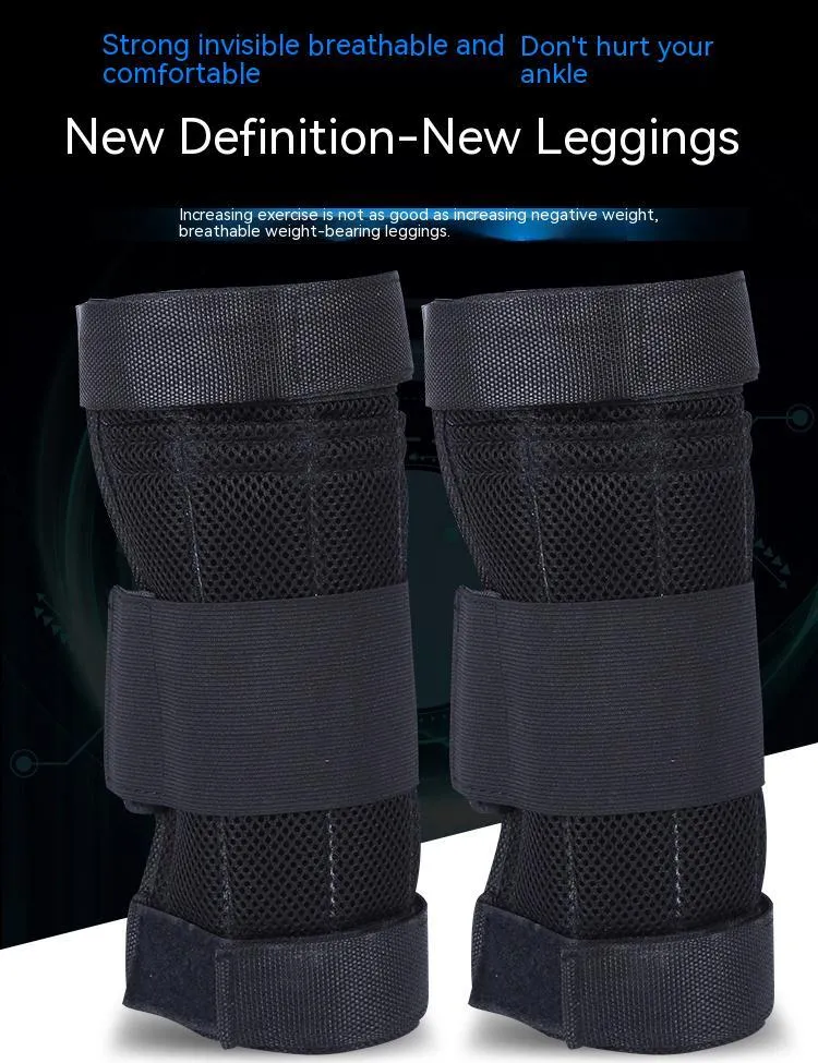 Sandbag leggings for weight-bearing running workout with nylon legging empty sleeve