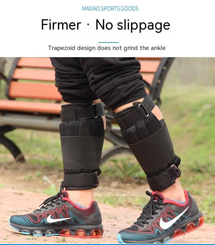 Sandbag leggings for weight-bearing running workout with nylon legging empty sleeve