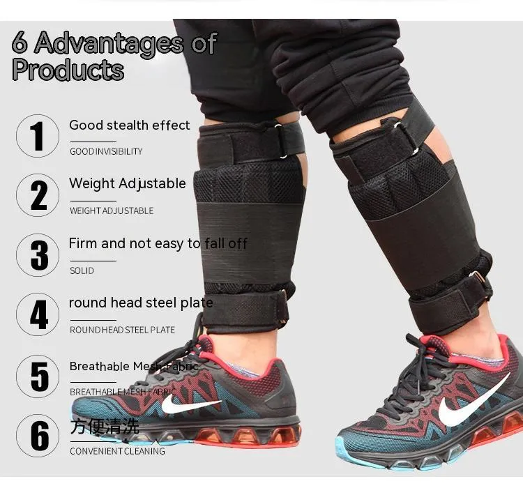 Sandbag leggings for weight-bearing running workout with nylon legging empty sleeve