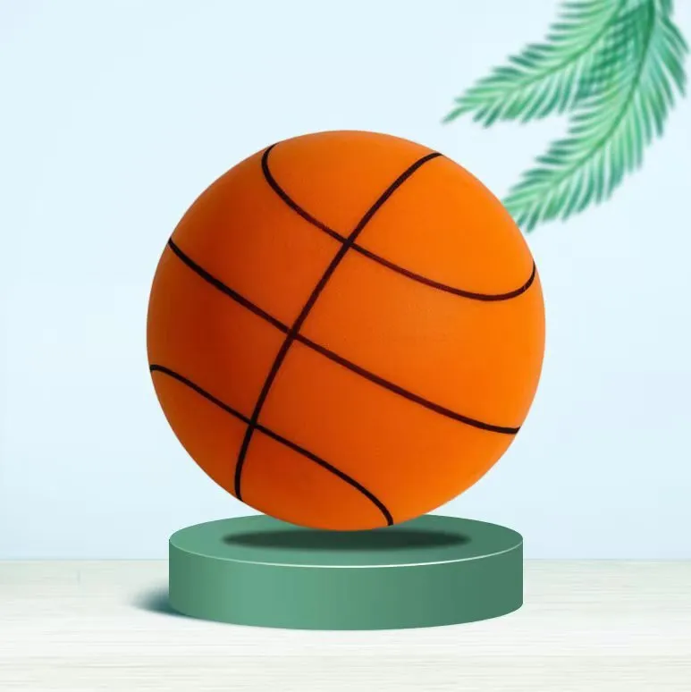 Upgraded elastic mute indoor training basketball in forest green colour with PU surface and net pocket