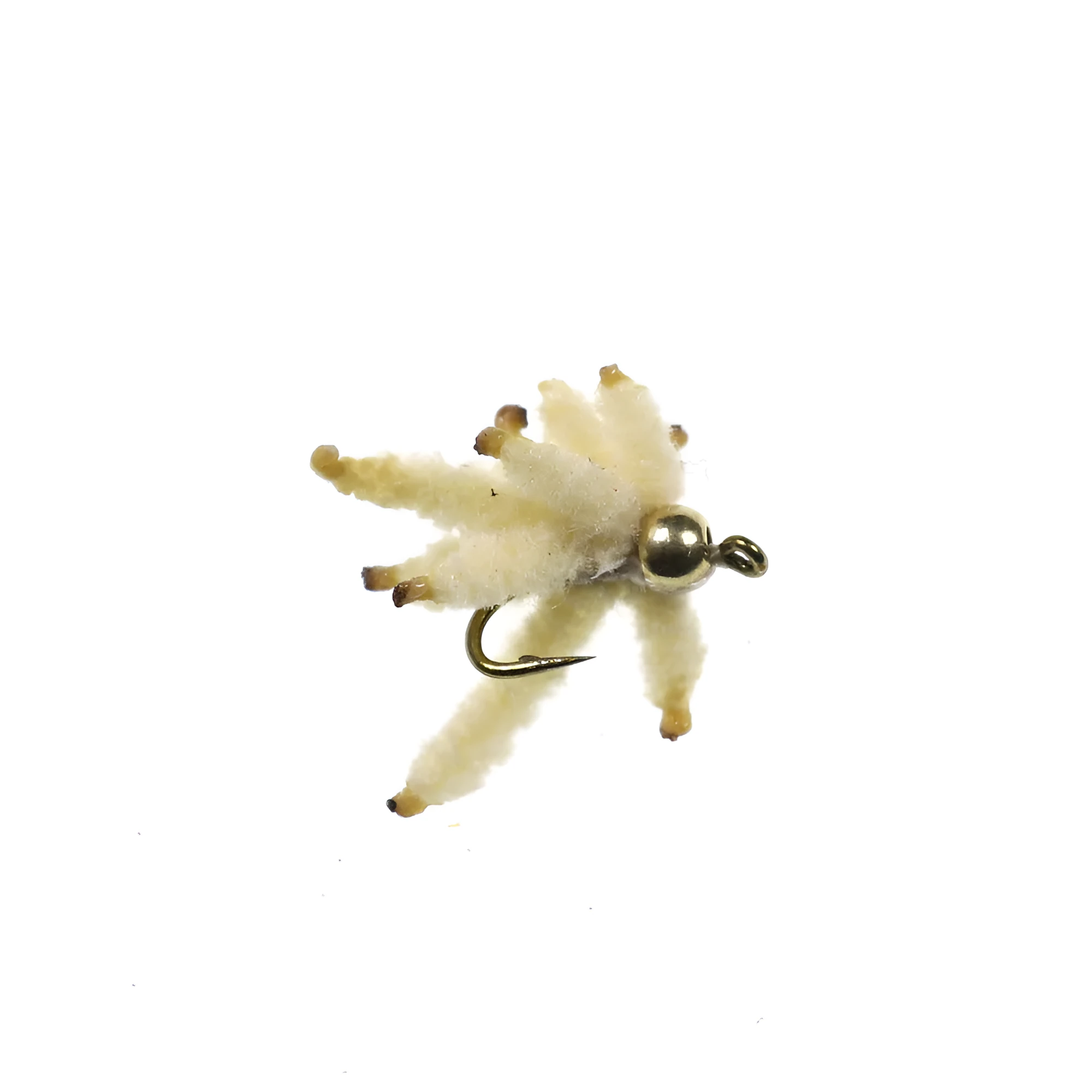 Fly fishing white striped horse mouth simulation maggot hook, artificial breadworm bait with metal hook, floating style