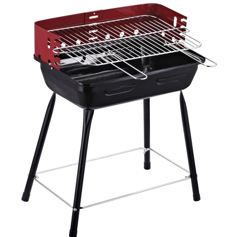 Portable metal barbecue oven in black, dimensions 29x12x44cm, suitable for camping and outdoor use