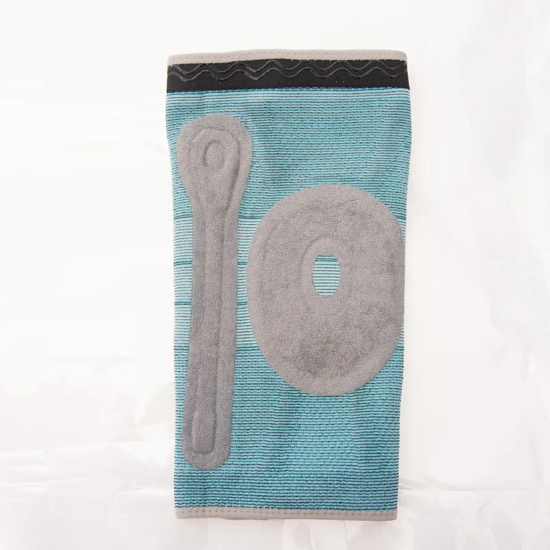 Sky blue silicone running basketball knee pads with elastic fibre construction