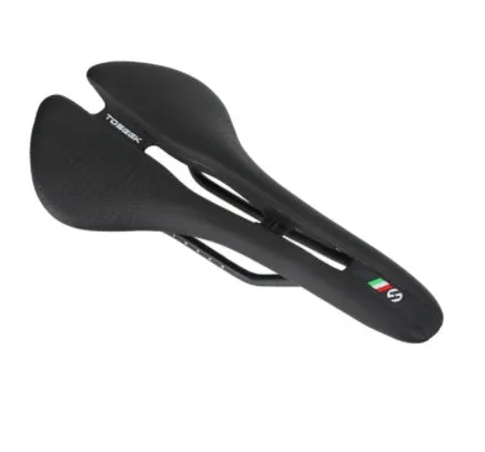 Black plastic bicycle saddle 143mm wide with chrome molybdenum steel rails for road mountain folding bikes