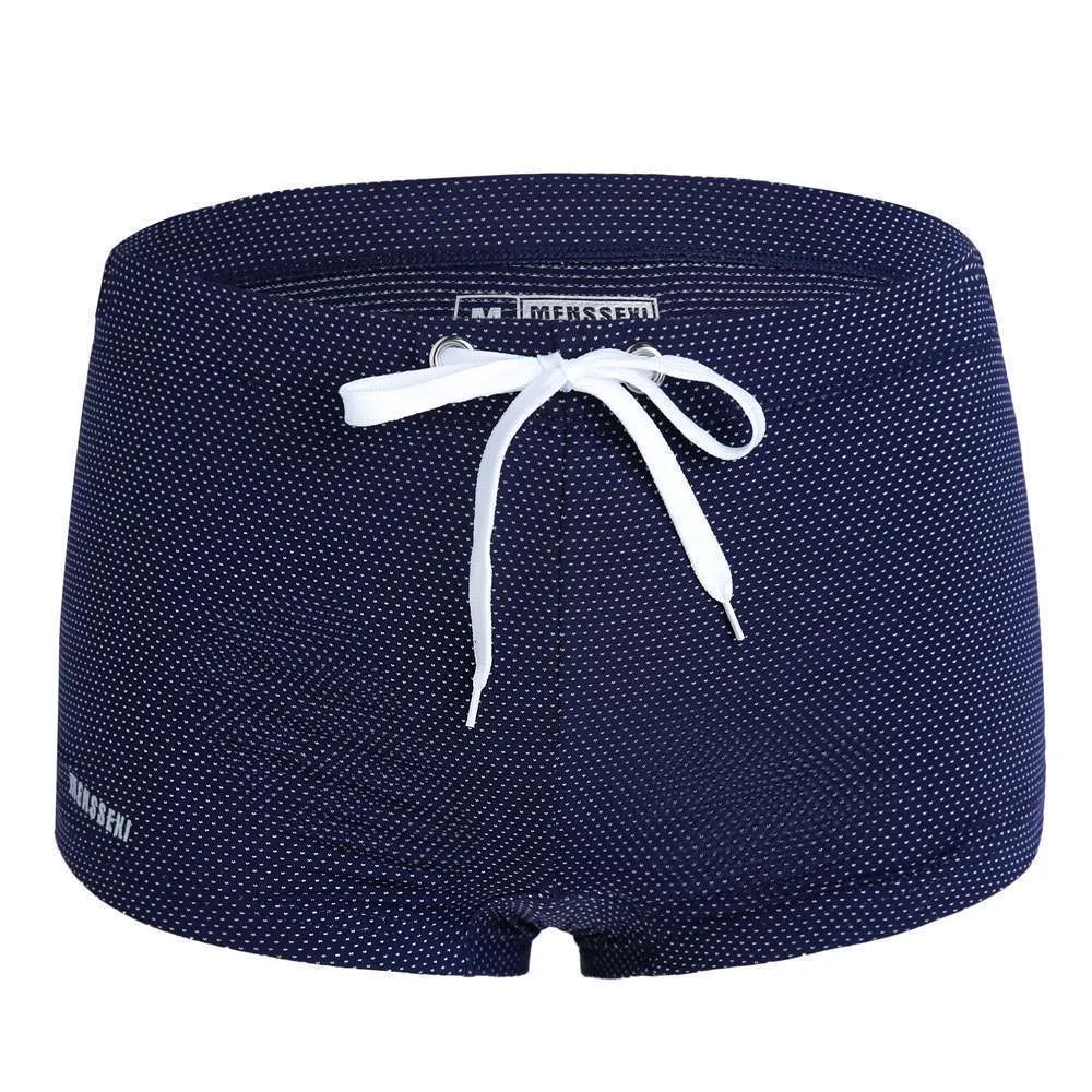 Men's lace nylon low waist swimming trunks in various colours for swimming and hot spring use