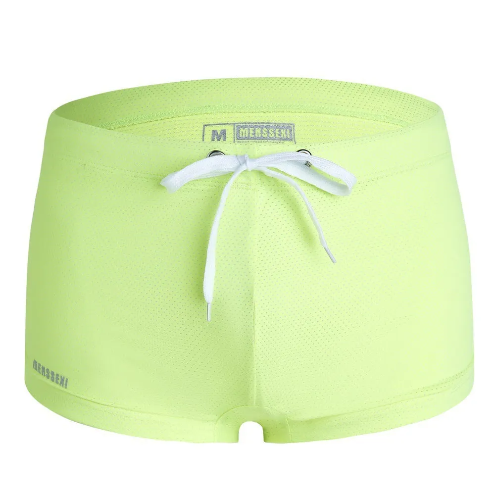 Men's lace nylon low waist swimming trunks in various colours for swimming and hot spring use