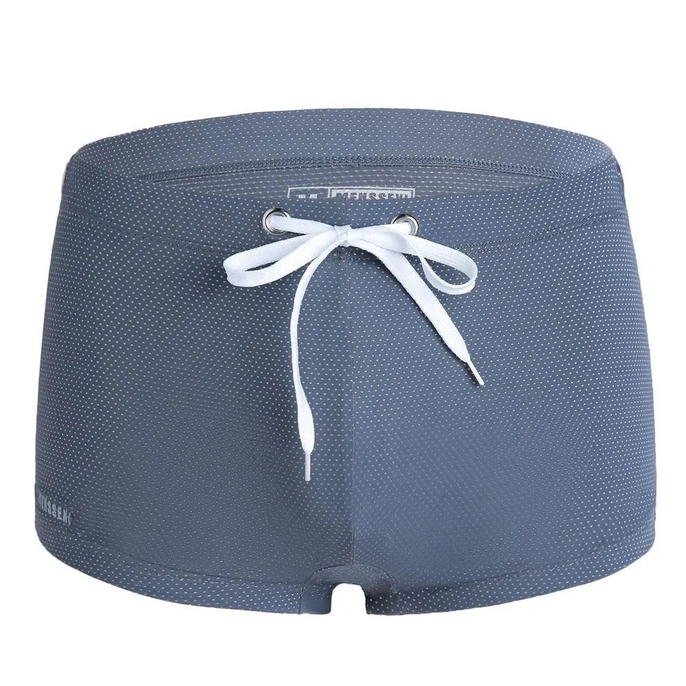 Men's lace nylon low waist swimming trunks in various colours for swimming and hot spring use