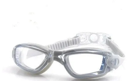 Plain anti-fog swimming goggles in silicone, black colour, average size for men and women