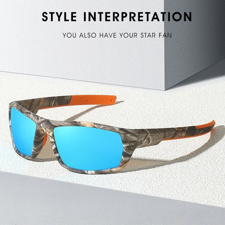 Riding sports sunglasses with TAC polarised lens and PC frame in black grey colour
