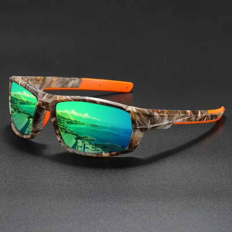 Riding sports sunglasses with TAC polarised lens and PC frame in black grey colour