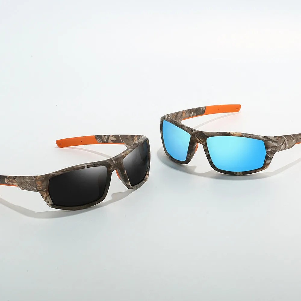 Riding sports sunglasses with TAC polarised lens and PC frame in black grey colour