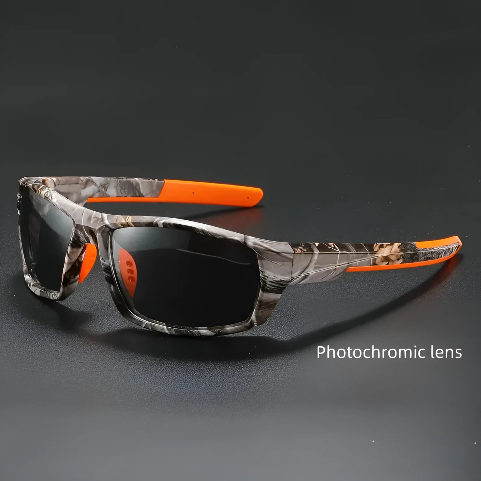 Riding sports sunglasses with TAC polarised lens and PC frame in black grey colour