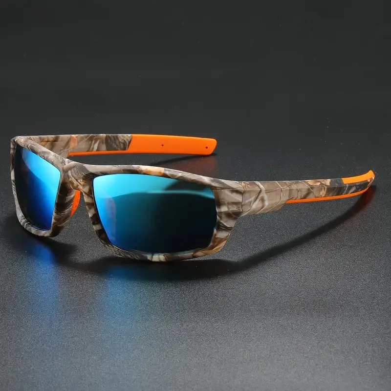 Riding sports sunglasses with TAC polarised lens and PC frame in black grey colour