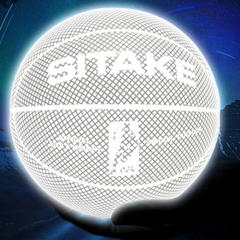 SIT AKE KMBB83 luminous reflective basketball size 7 PU leather white camouflage