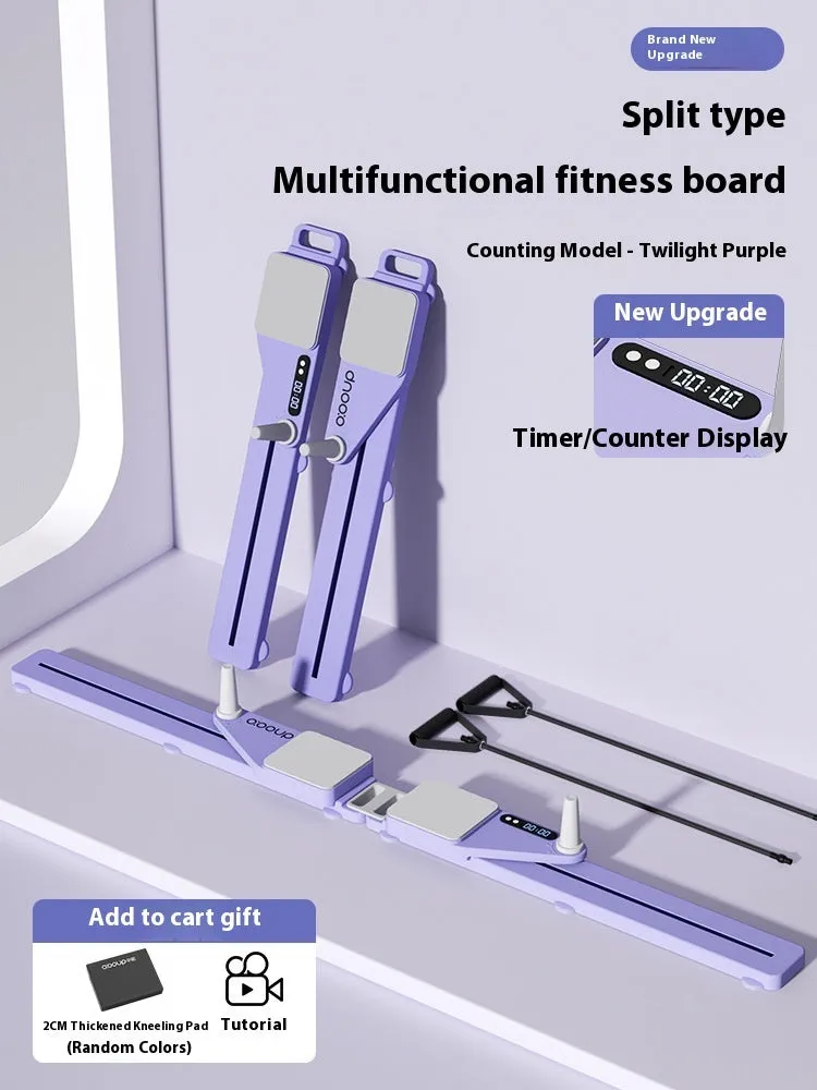 Purple split multifunctional skiing machine trainer with charging counter, 85cm PP construction on home gym floor