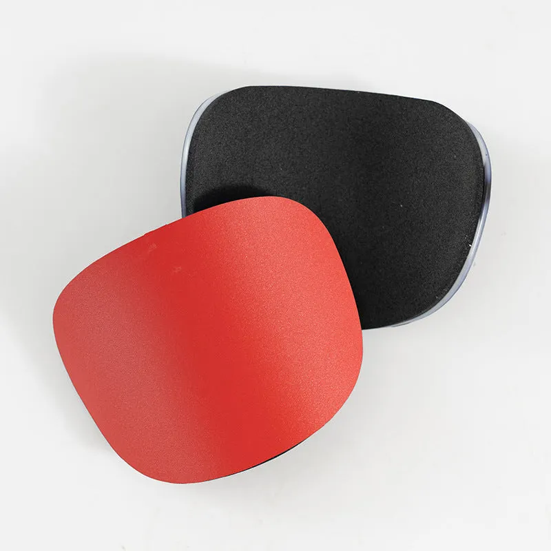 PU mini shin guards for football and outdoor sports in black, white, red, and blue.